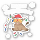 クリスマスライト高地の牛の醜いセーターのクリスマス シール (正面)