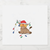 クリスマスライト高地の牛の醜いセーターのクリスマス スパークリングワインラベル (シングルラベル)