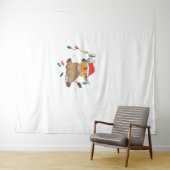 クリスマスライト高地の牛の醜いセーターのクリスマス タペストリー (インサイチュ(横))