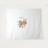 クリスマスライト高地の牛の醜いセーターのクリスマス タペストリー (正面(横))