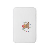 クリスマスライト高地の牛の醜いセーターのクリスマス バスマット (正面縦)