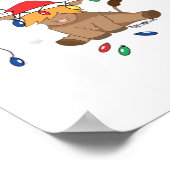 クリスマスライト高地の牛の醜いセーターのクリスマス ポスター (角)