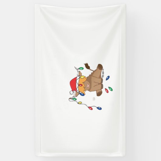 クリスマスライト高地の牛の醜いセーターのクリスマス 横断幕 (縦)