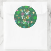 クリスマスライト「あなたのテキスト」のステッカーの周り ラウンドシール (バッグ)