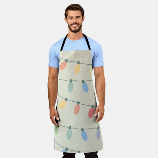 クリスマスライト エプロン (着用した状態)