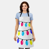 クリスマスライト エプロン (着用した状態)