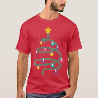 クリスマスライト クリスマスツリー 家族 Tシャツ