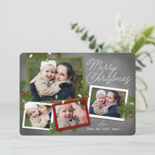 クリスマスライト |クリスマスフォトカード シーズンカード (スタンド正面)