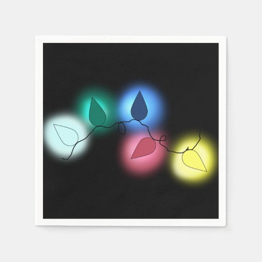 クリスマスライト スタンダードカクテルナプキン (正面)