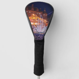 クリスマスライト、タウンホールの前 ゴルフヘッドカバー