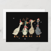 クリスマスライト ダック 面白い動物 農場愛好家 シーズンカード (正面/裏面)