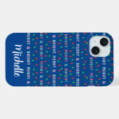 クリスマスライト ブルー iPhoneケース (裏面横)