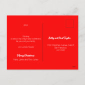 クリスマスライト、ボーブル、プレゼント、オンドリ シーズンポストカード (裏面)