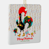 クリスマスライト、ボーブル、プレゼント、オンドリ セラミックオーナメント (右)