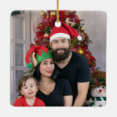 クリスマスライト、ボーブル、プレゼント、オンドリ セラミックオーナメント (裏面)