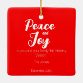 クリスマスライト、ボーブル、プレゼント、オンドリ セラミックオーナメント (裏面)