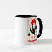クリスマスライト、ボーブル、プレゼント、オンドリ マグカップ (正面右)