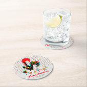 クリスマスライト、ボーブル、プレゼント、オンドリ ラウンドペーパーコースター (インサイチュ)