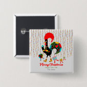 クリスマスライト、ボーブル、プレゼント、オンドリ 缶バッジ (正面&裏面)