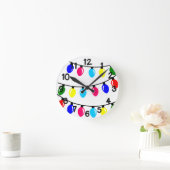 クリスマスライト ラウンド壁時計 (ホーム)