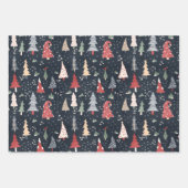 クリスマスライト、レス&ココア ラッピングペーパーシート (正面3)