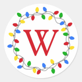 クリスマスライト | 円リース パーソナライズされた ラウンドシール