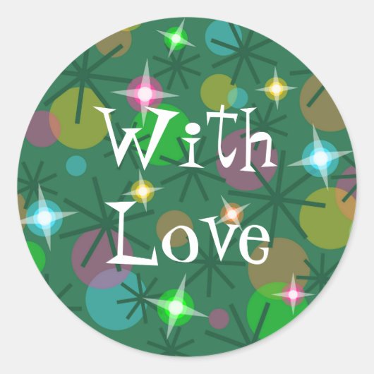クリスマスライト「愛と」ステッカー周り ラウンドシール (正面)