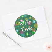 クリスマスライト「愛と」ステッカー周り ラウンドシール (封筒)