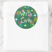 クリスマスライト「愛と」ステッカー周り ラウンドシール (バッグ)