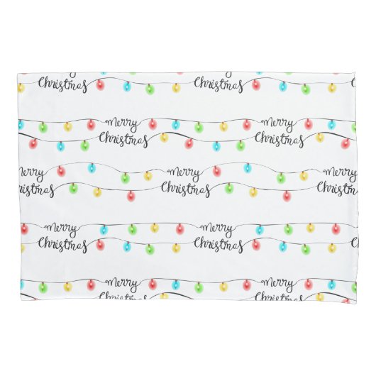 クリスマスライト 枕カバー (正面)