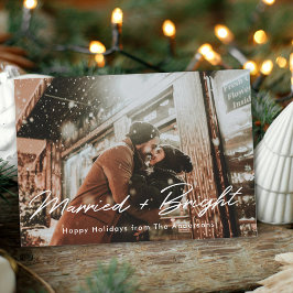 クリスマスライト 結婚して輝く フォトオーバーレイ シーズンカード