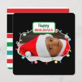 クリスマスライト（自分の写真を追加）ホリデーカード シーズンカード (正面/裏面)