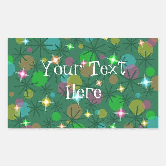 クリスマスライト「Your Text」シールの長方形 長方形シール (正面)