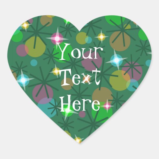 クリスマスライト「Your Text」ステッカーハート ハートシール (正面)
