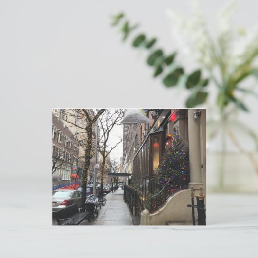 クリスマスライトNYCアッパーウエストサイド写真 シーズンポストカード (スタンド正面)