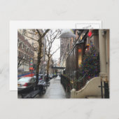 クリスマスライトNYCアッパーウエストサイド写真 シーズンポストカード (正面/裏面)