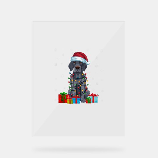 クリスマスライトSanta German Shorthaired Pointer Dog C アクリルサイン (正面)