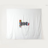 クリスマスライトSanta German Shorthaired Pointer Dog C タペストリー (正面(横))