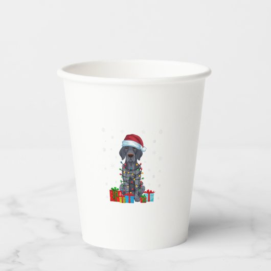 クリスマスライトSanta German Shorthaired Pointer Dog C 紙コップ (正面)