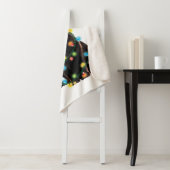 クリスマスライトSweで絡まった黒猫サンタ シェルパブランケット (インサイチュ)