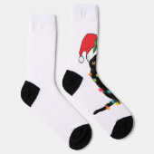 クリスマスライトSweで絡まった黒猫サンタ ソックス (右)