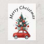 クリスマスライドとプレゼント シーズンポストカード (正面)