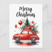 クリスマスライドとプレゼント シーズンポストカード (正面)