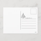 クリスマスラインアートミニマリストブラック&ホワイト引用文 シーズンポストカード (裏面)
