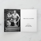 クリスマスラインアートミニマリスト白黒写真 シーズンカード (内部)