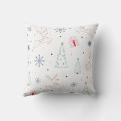 クリスマスラインアートミニマルモダンリスト クッション (裏面)