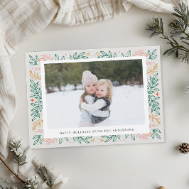 クリスマスラインアート両面ファミリーフォト シーズンカード