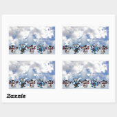 クリスマスラインダンス 長方形シール (シート)