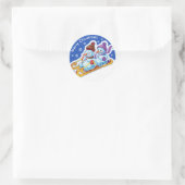 クリスマスラウンドシール雪だるまススススポーツ。 ラウンドシール (バッグ)