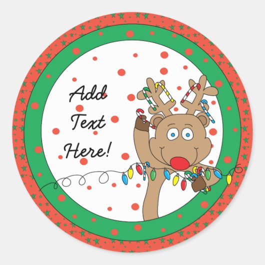 クリスマスラウンドスティッカーズトインデナー ラウンドシール (正面)